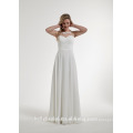 ZM16143 Flowing Chiffon Beach Wedding Dress Lace Neck Line Praia Chiffon Country Style Vestido de Noiva Maternidade